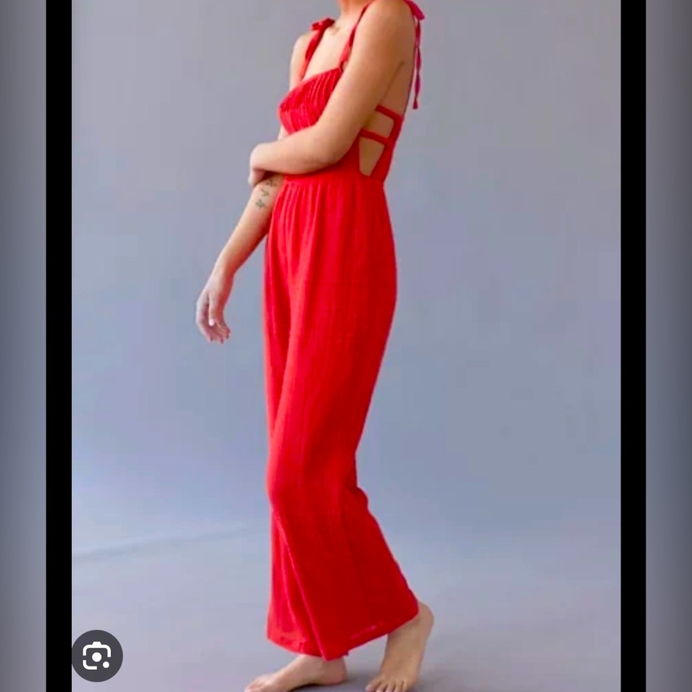 UO Courtney Tie Shoulder Jumpsuit Size S